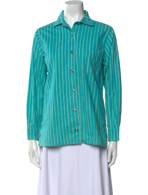 Marimekko Striped Long Sleeve Button-Up Top