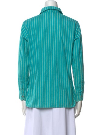 Marimekko Striped Long Sleeve Button-Up Top