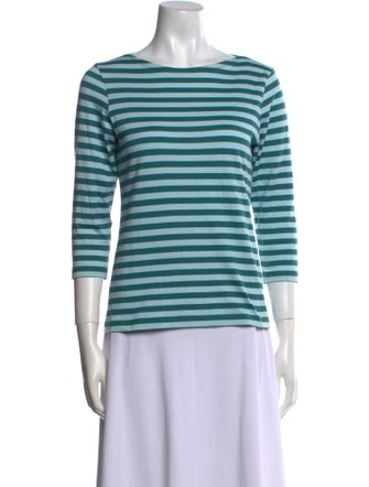 Marimekko Striped Bateau Neckline Top