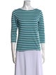 Marimekko Striped Bateau Neckline Top