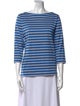 Marimekko Striped Bateau Neckline Top