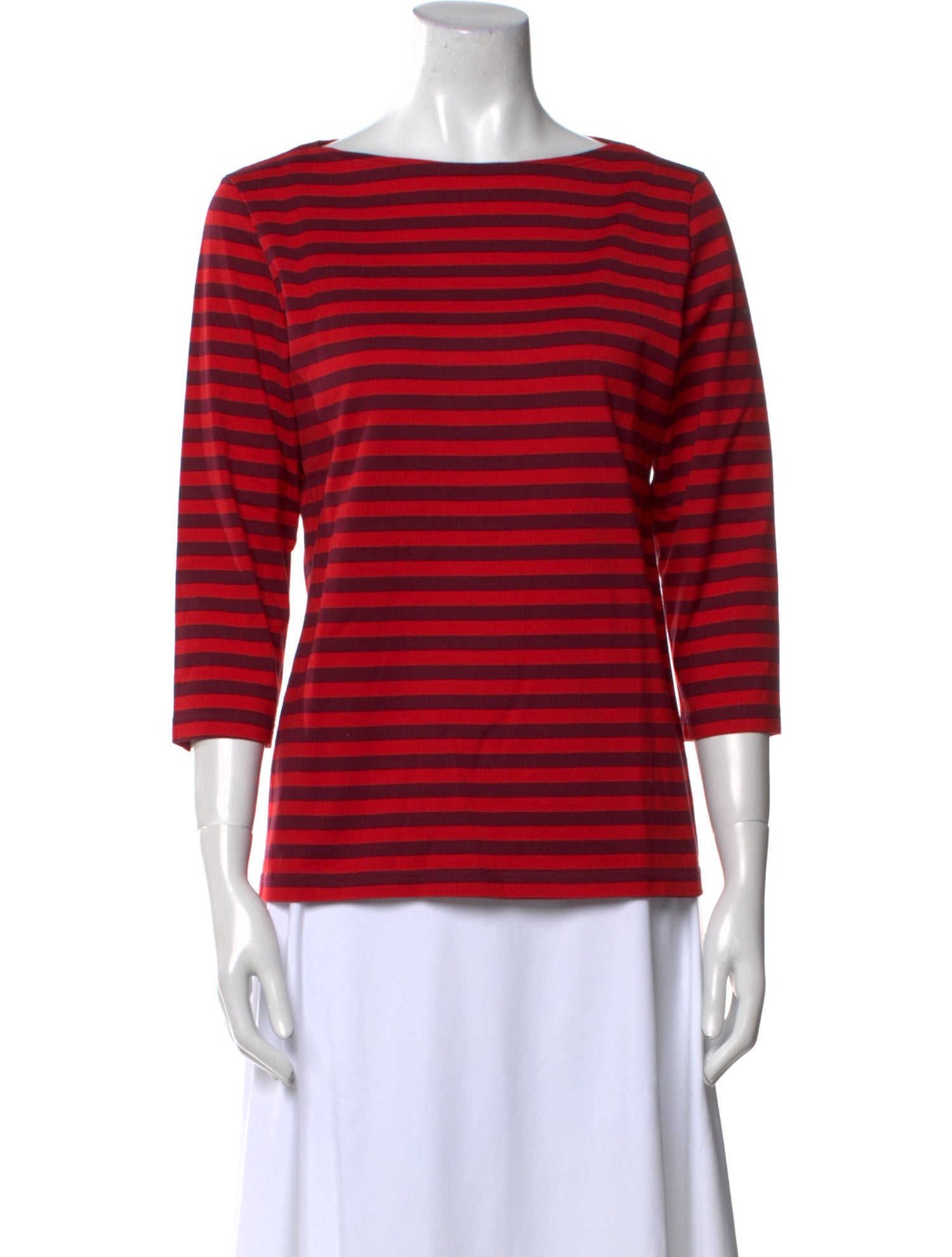Marimekko Striped Bateau Neckline Top