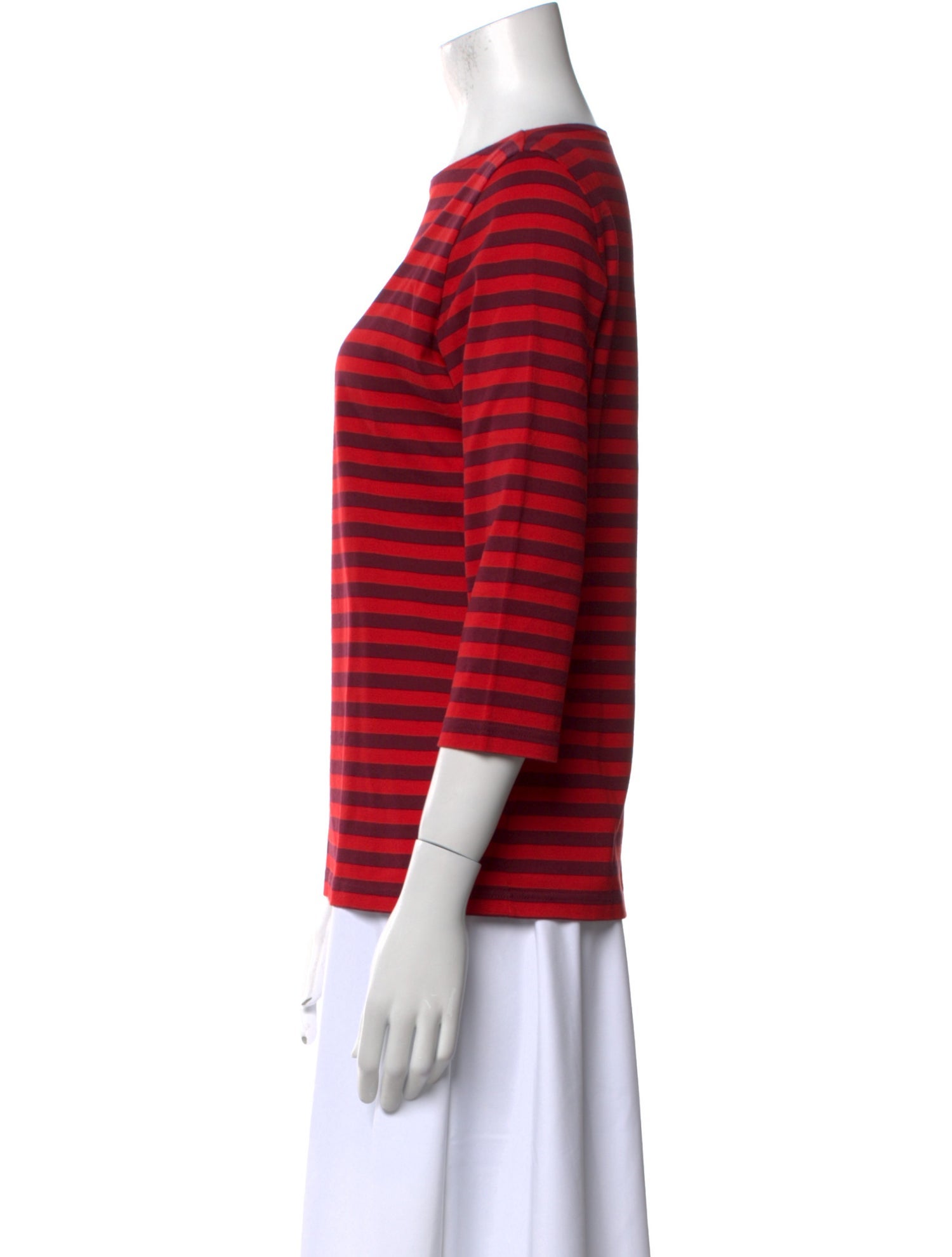 Marimekko Striped Bateau Neckline Top