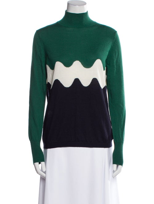 Marimekko Colorblock Pattern Mock Neck Sweater