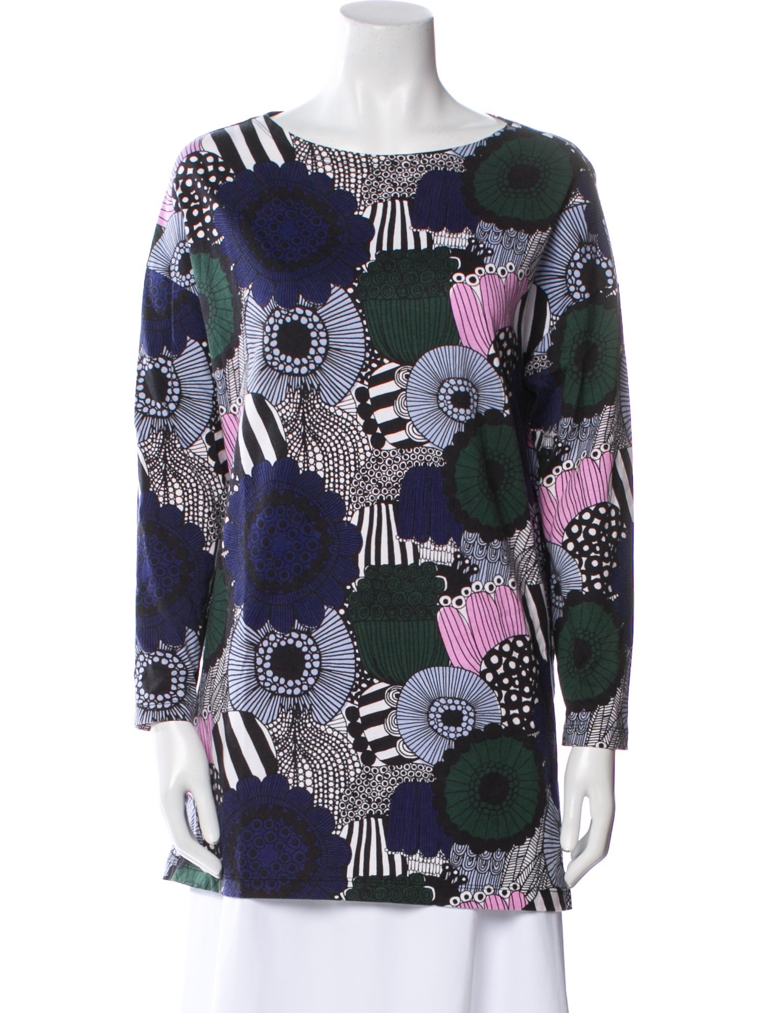 Marimekko Printed Bateau Neckline Tunic