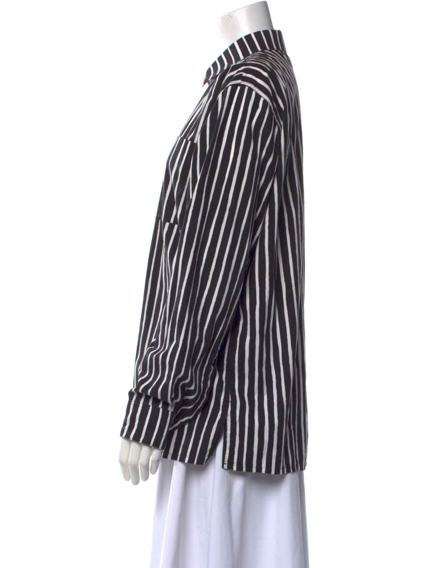 Marimekko Striped Long Sleeve Button-Up Top