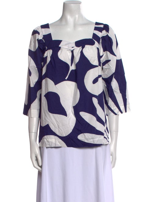Marimekko Printed Square Neckline Blouse