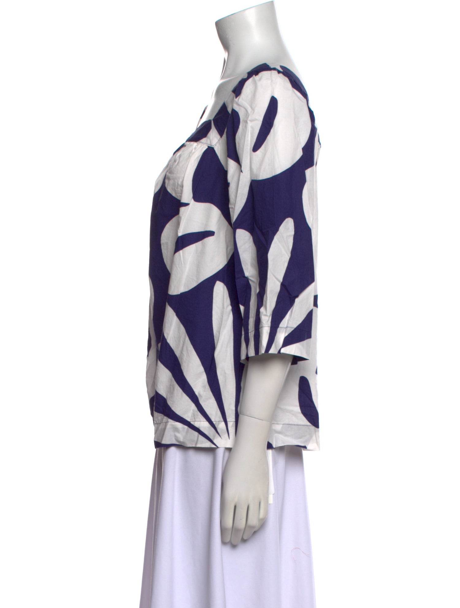 Marimekko Printed Square Neckline Blouse