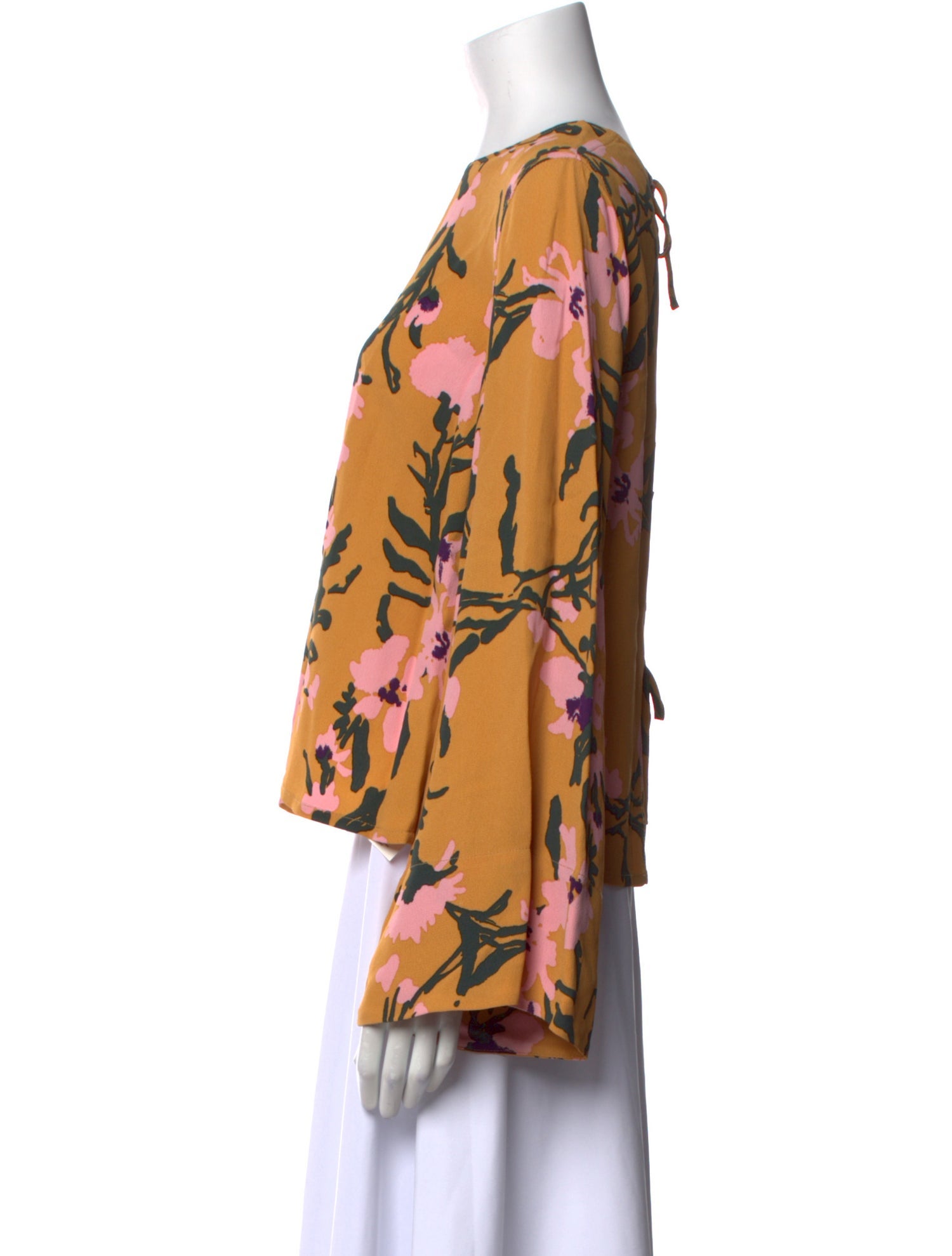 Marimekko Floral Print Bateau Neckline Blouse