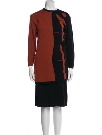 Marimekko Wool Colorblock Pattern Dress Set