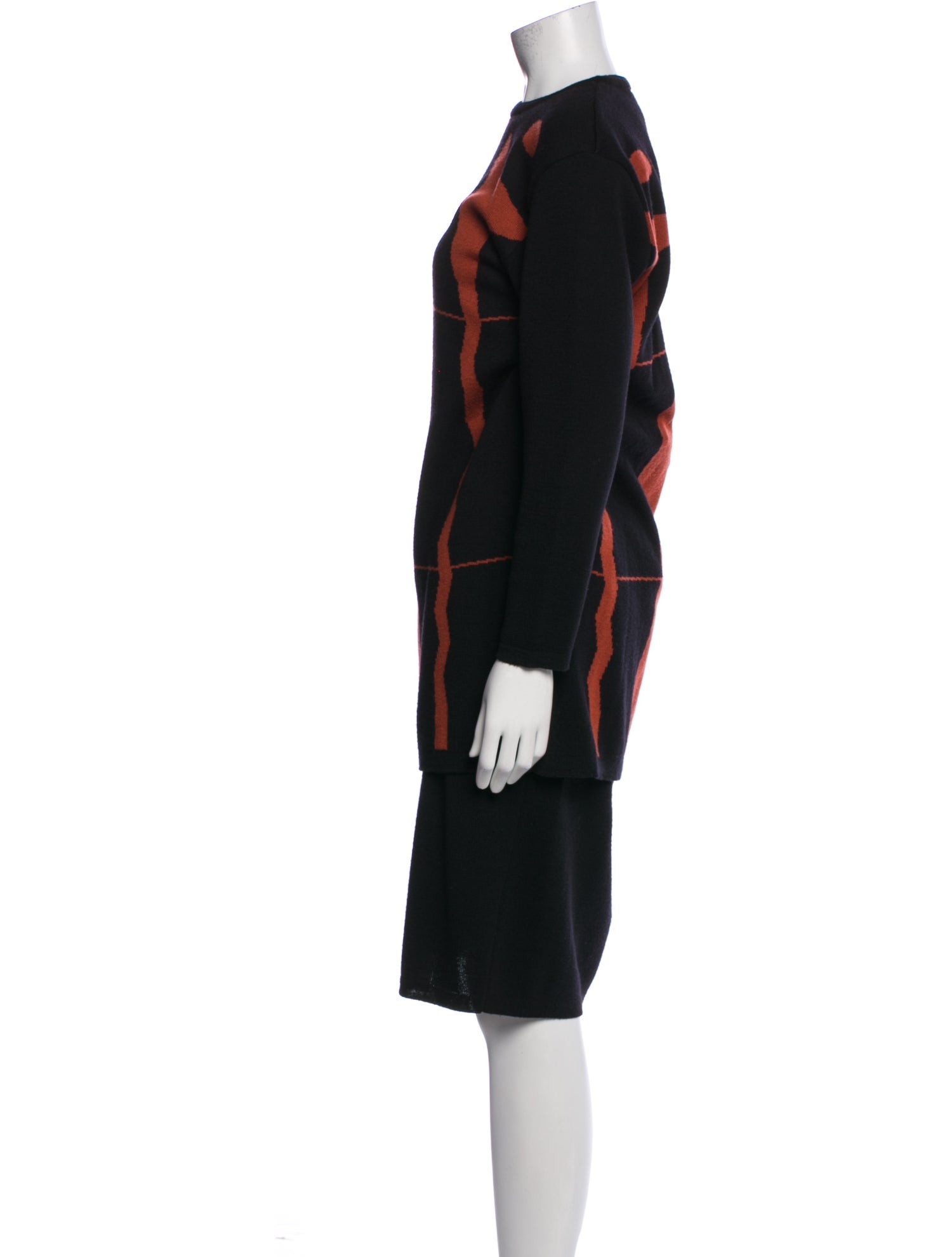Marimekko Wool Colorblock Pattern Dress Set