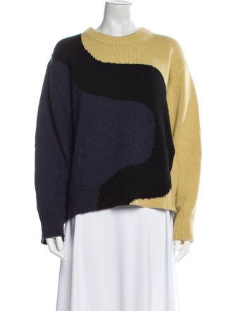 Marimekko Wool Colorblock Pattern Sweater