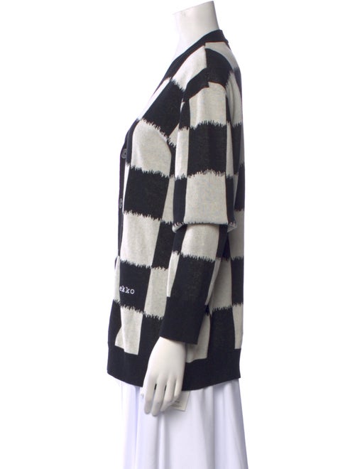 Marimekko Plaid Print V-Neck Sweater