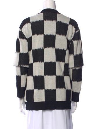 Marimekko Plaid Print V-Neck Sweater