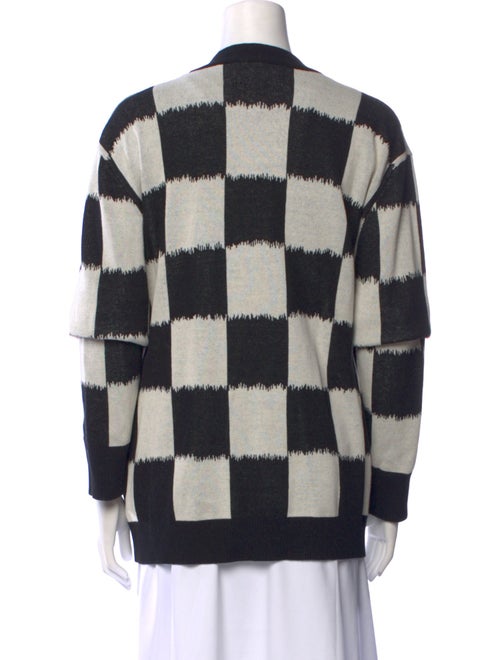 Marimekko Plaid Print V-Neck Sweater