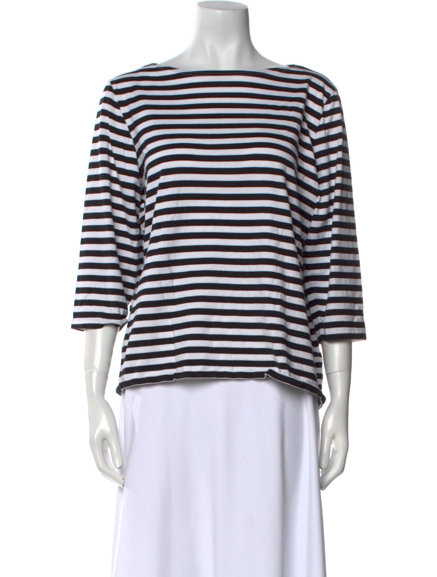 Marimekko Striped Bateau Neckline Top
