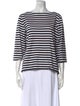 Marimekko Striped Bateau Neckline Top