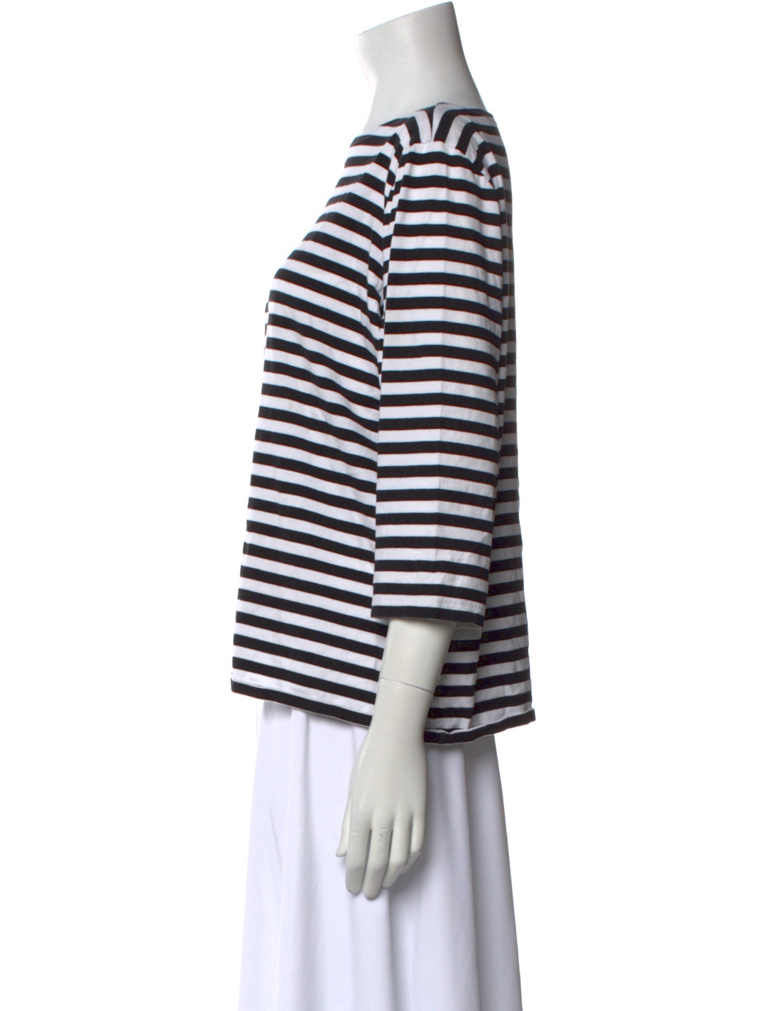 Marimekko Striped Bateau Neckline Top