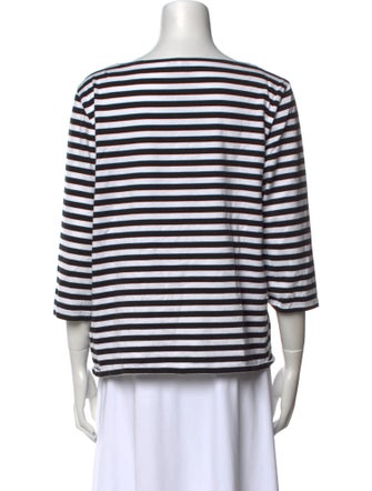 Marimekko Striped Bateau Neckline Top
