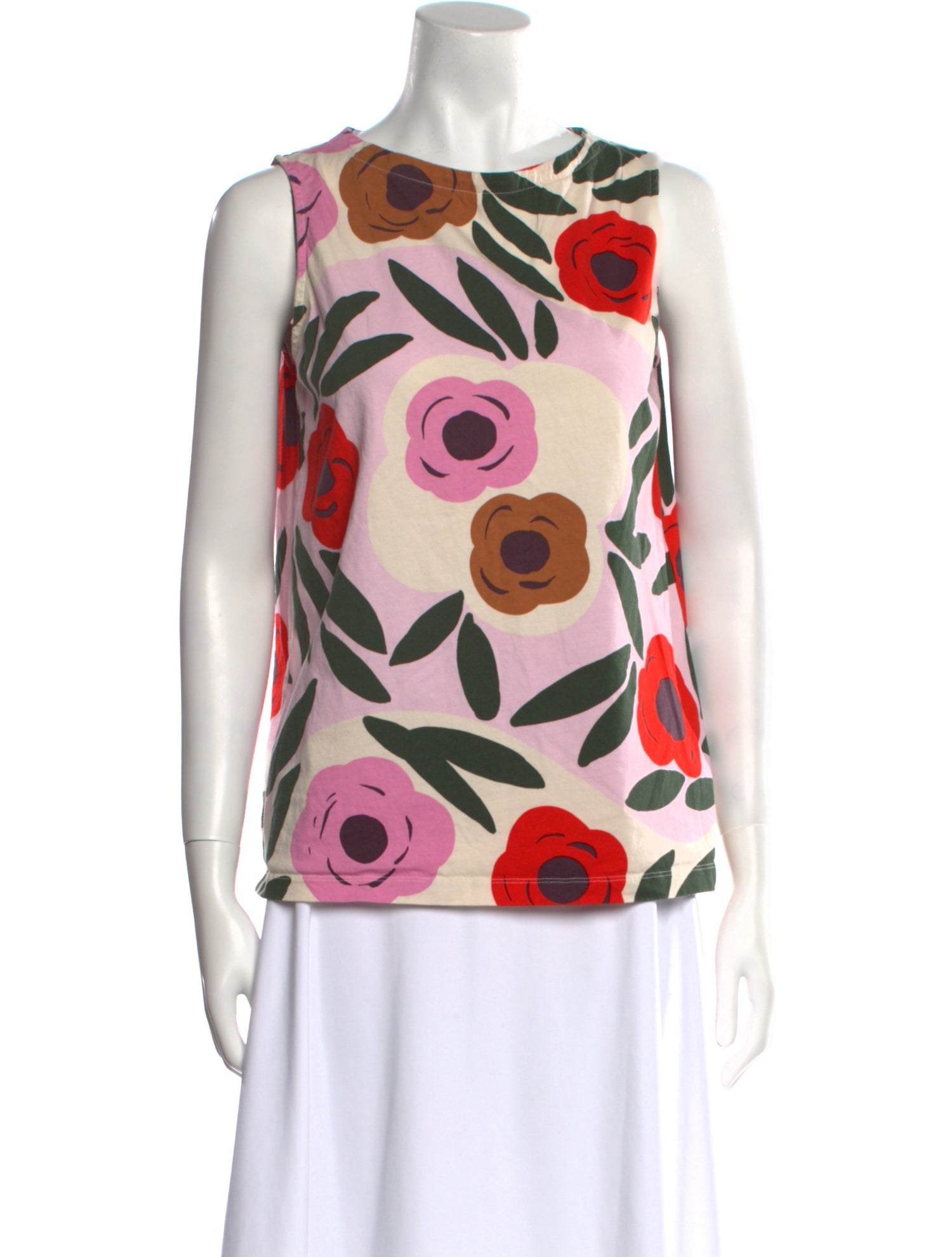 Marimekko Printed Bateau Neckline Blouse