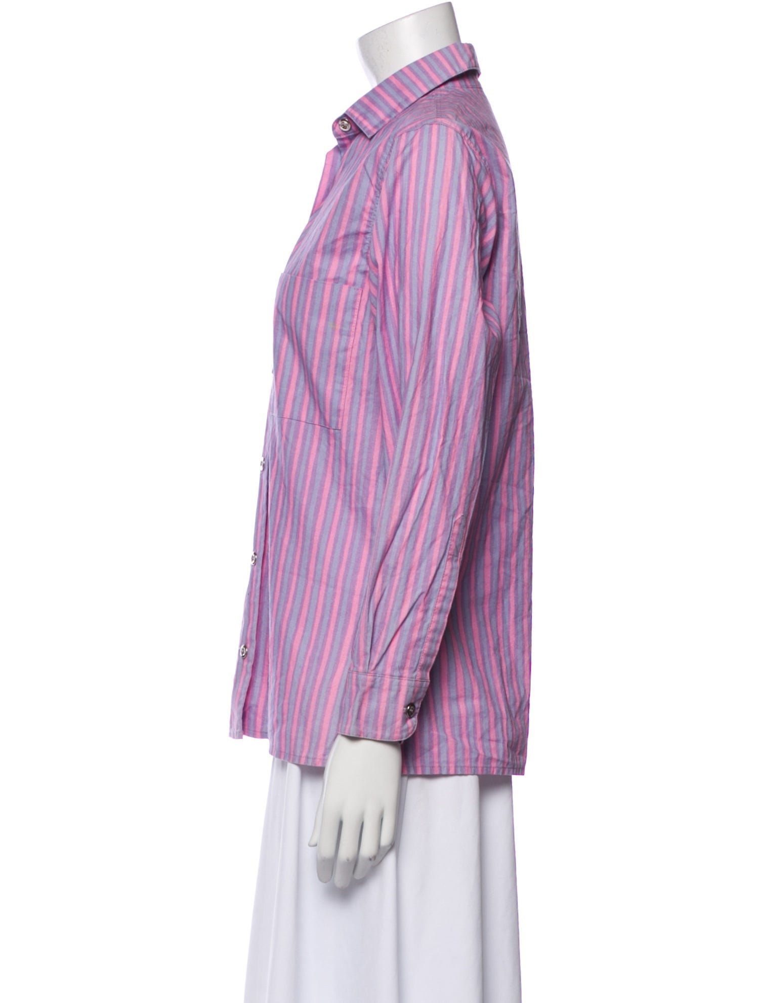 Marimekko Striped Long Sleeve Button-Up Top