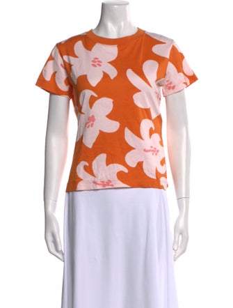 Marimekko Floral Print Crew Neck T-Shirt