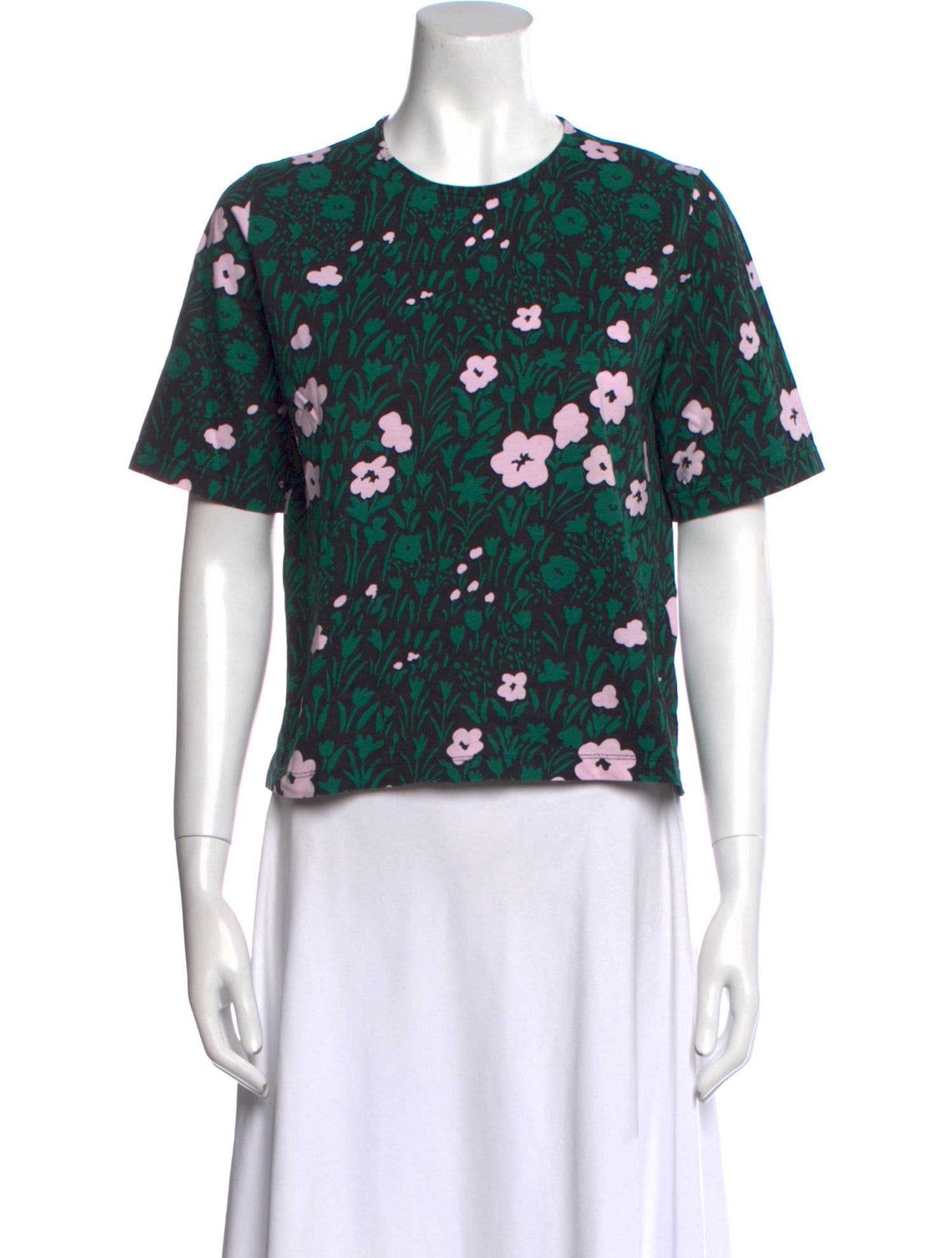 Marimekko Floral Print Crew Neck T-Shirt