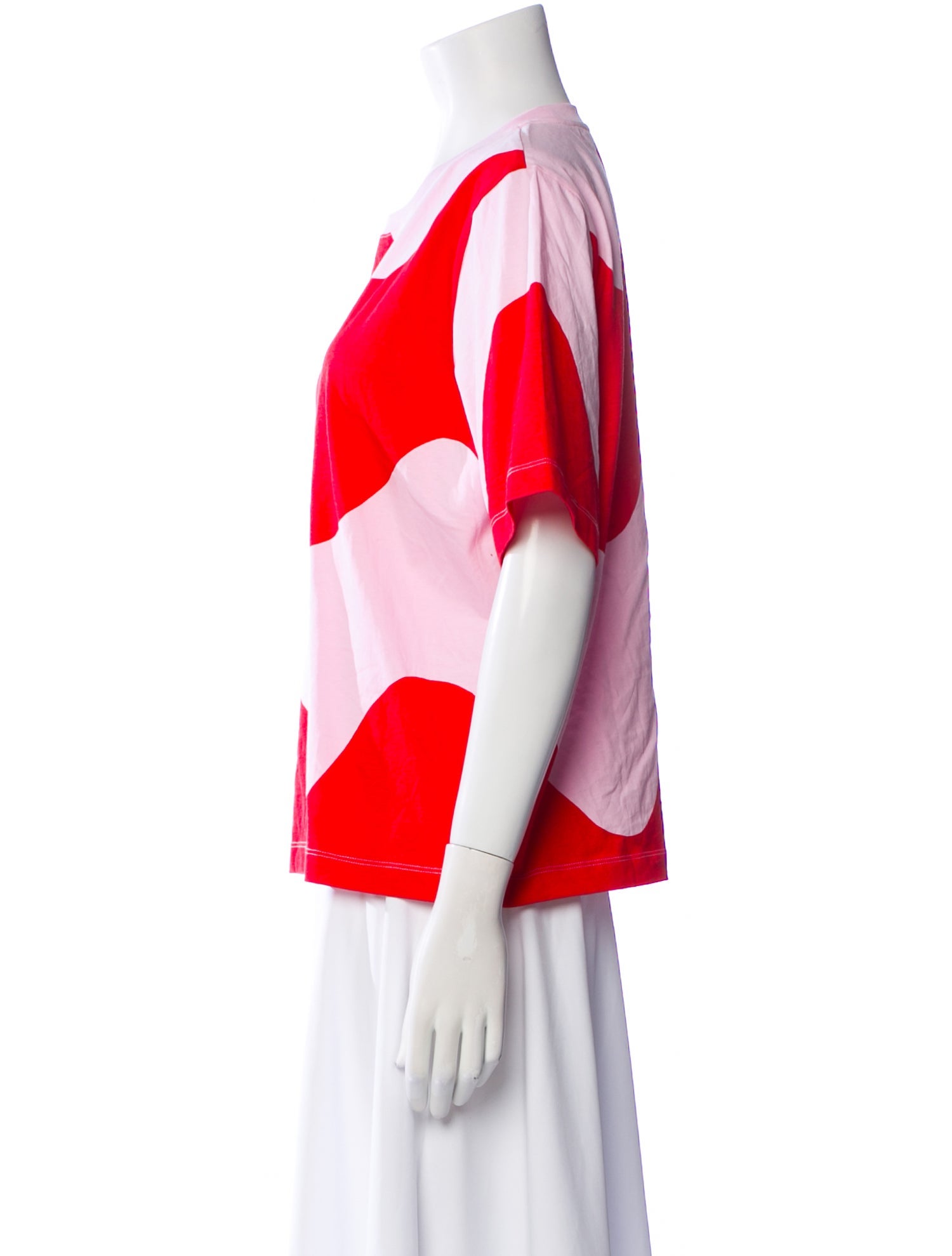 Marimekko Colorblock Pattern Crew Neck T-Shirt