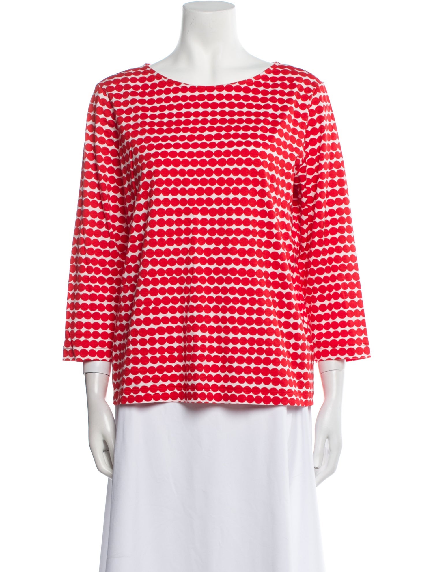 Marimekko Printed Bateau Neckline Blouse