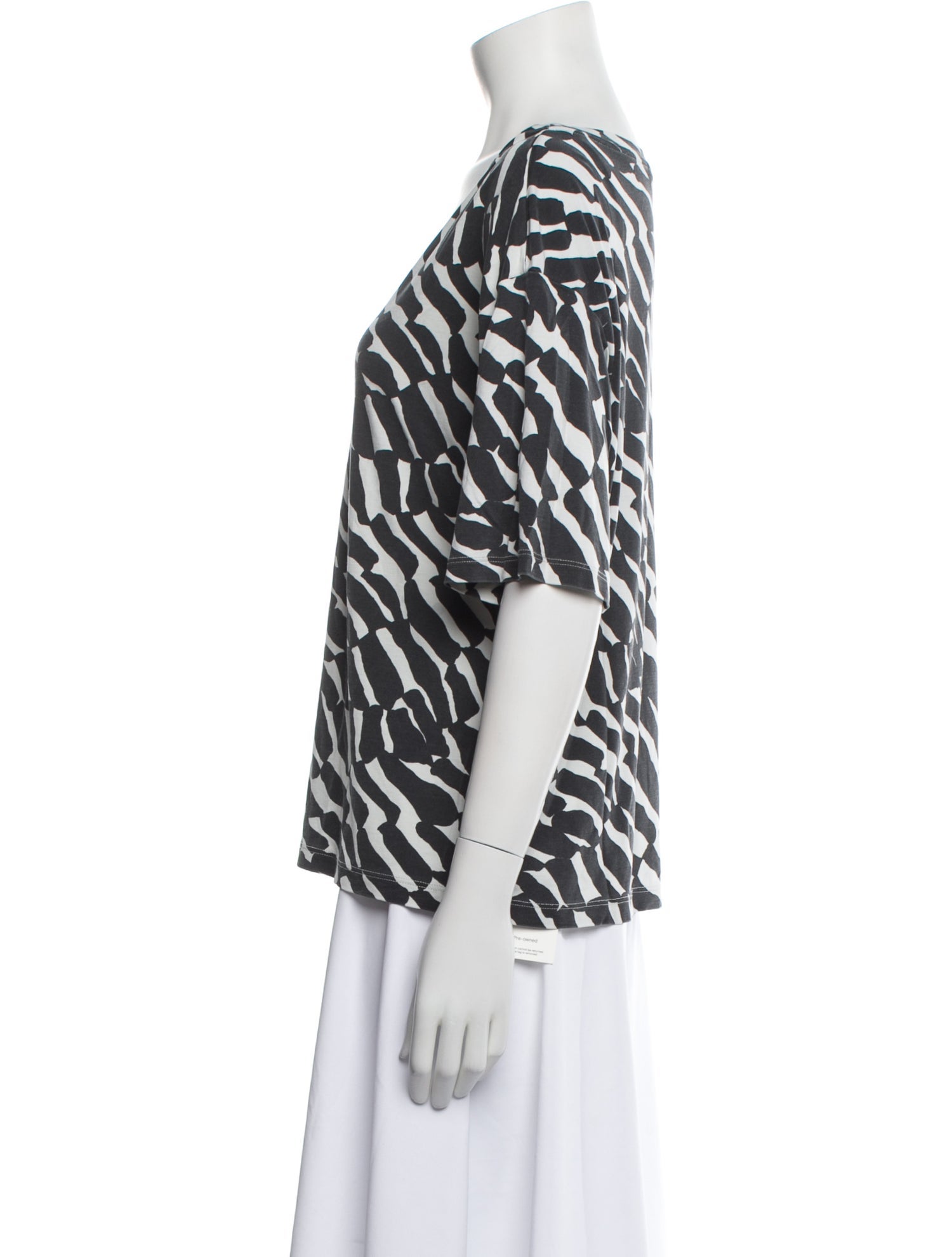 Marimekko Animal Print V-Neck Blouse