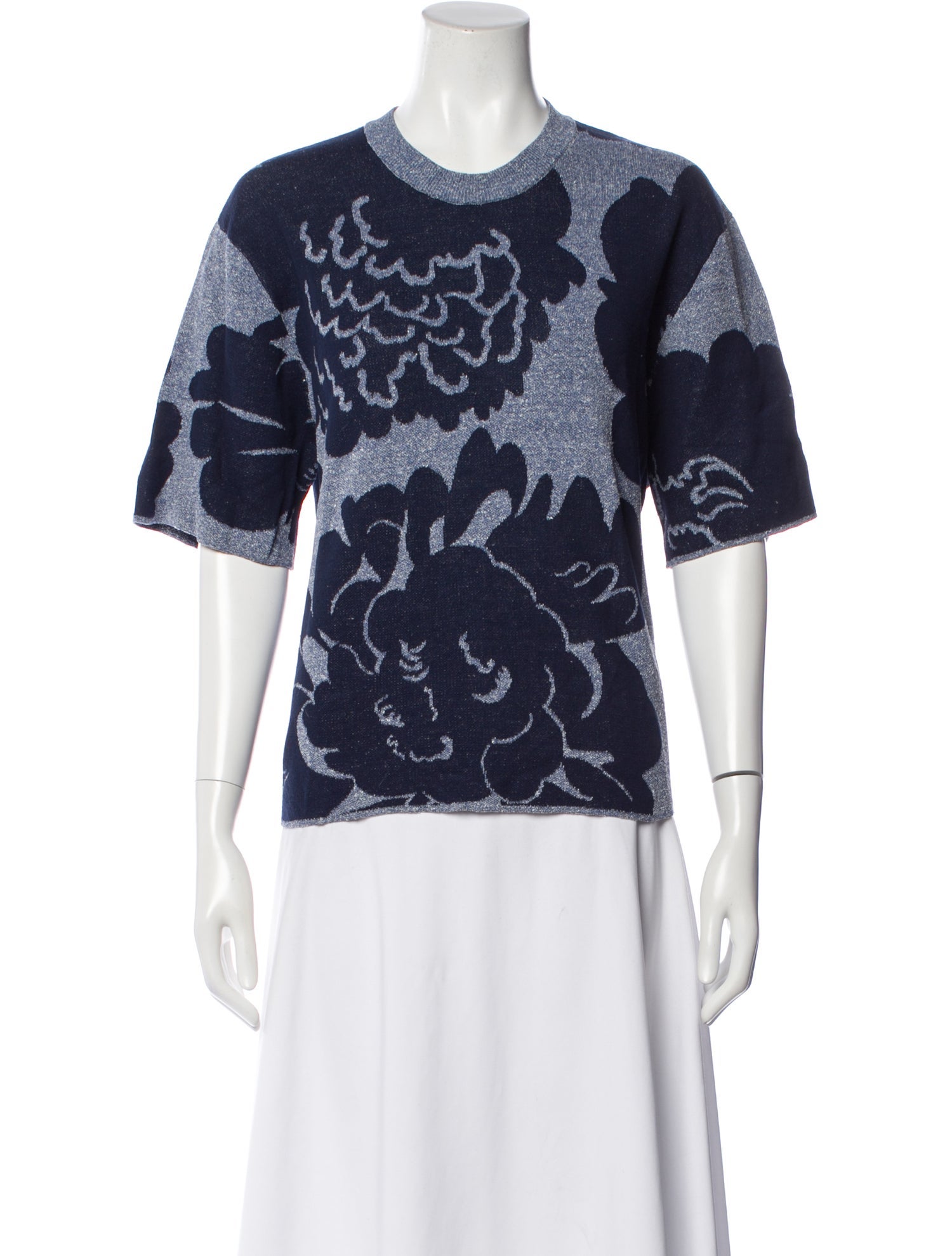 Marimekko Floral Print Crew Neck Top