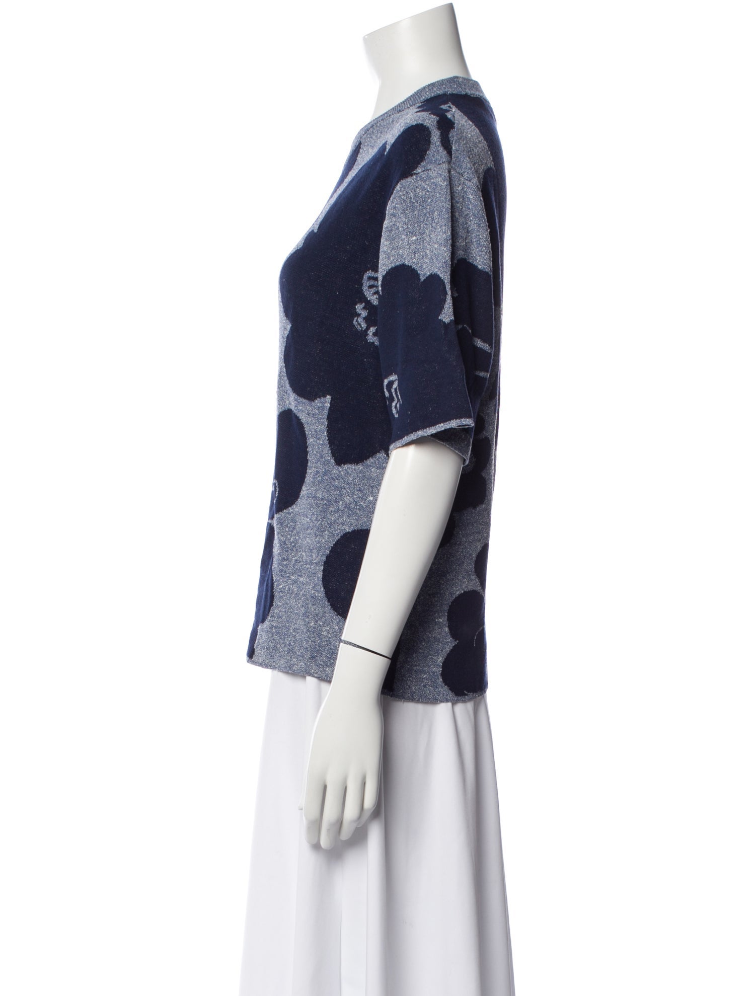 Marimekko Floral Print Crew Neck Top