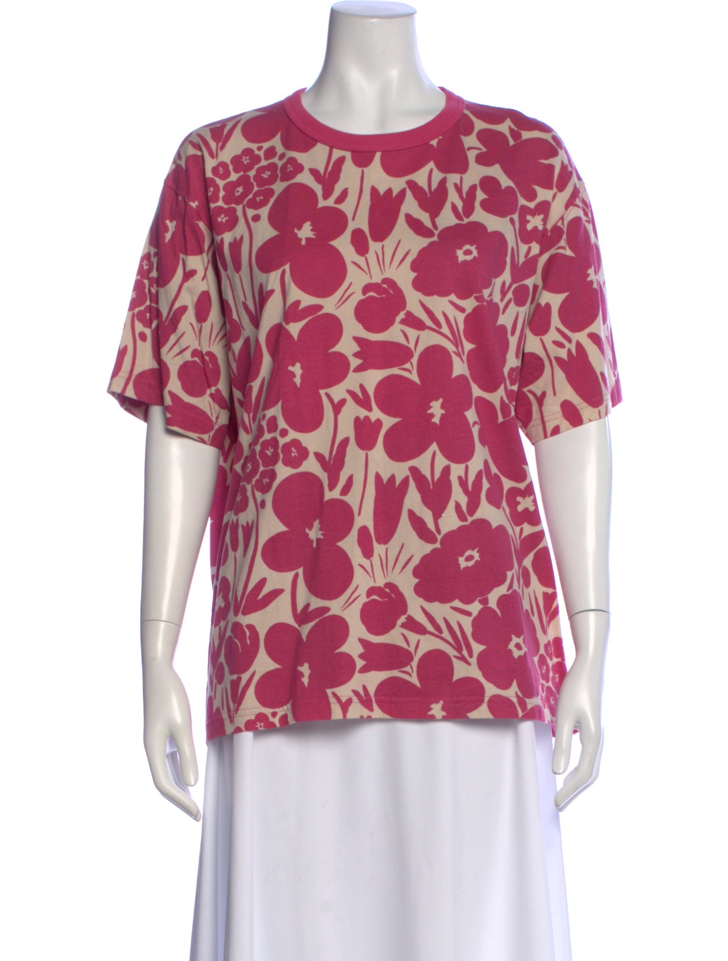 Marimekko Floral Print Crew Neck T-Shirt