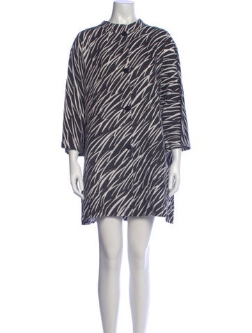 Pre-owned Marimekko Linen Mini Dress In Blue