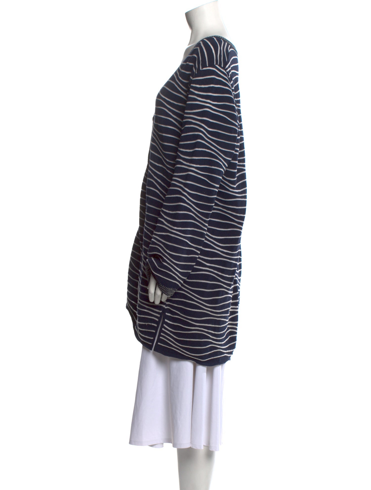 Marina Rinaldi Striped Knit Cardigan