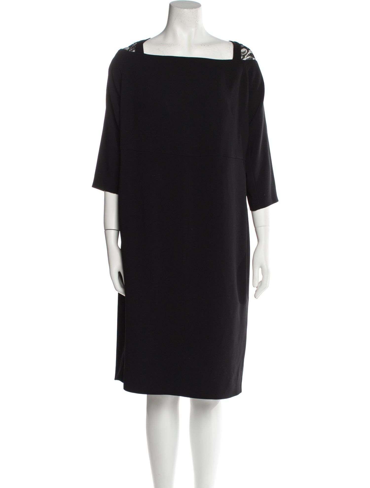 Marina Rinaldi Square Neckline Knee-Length Dress