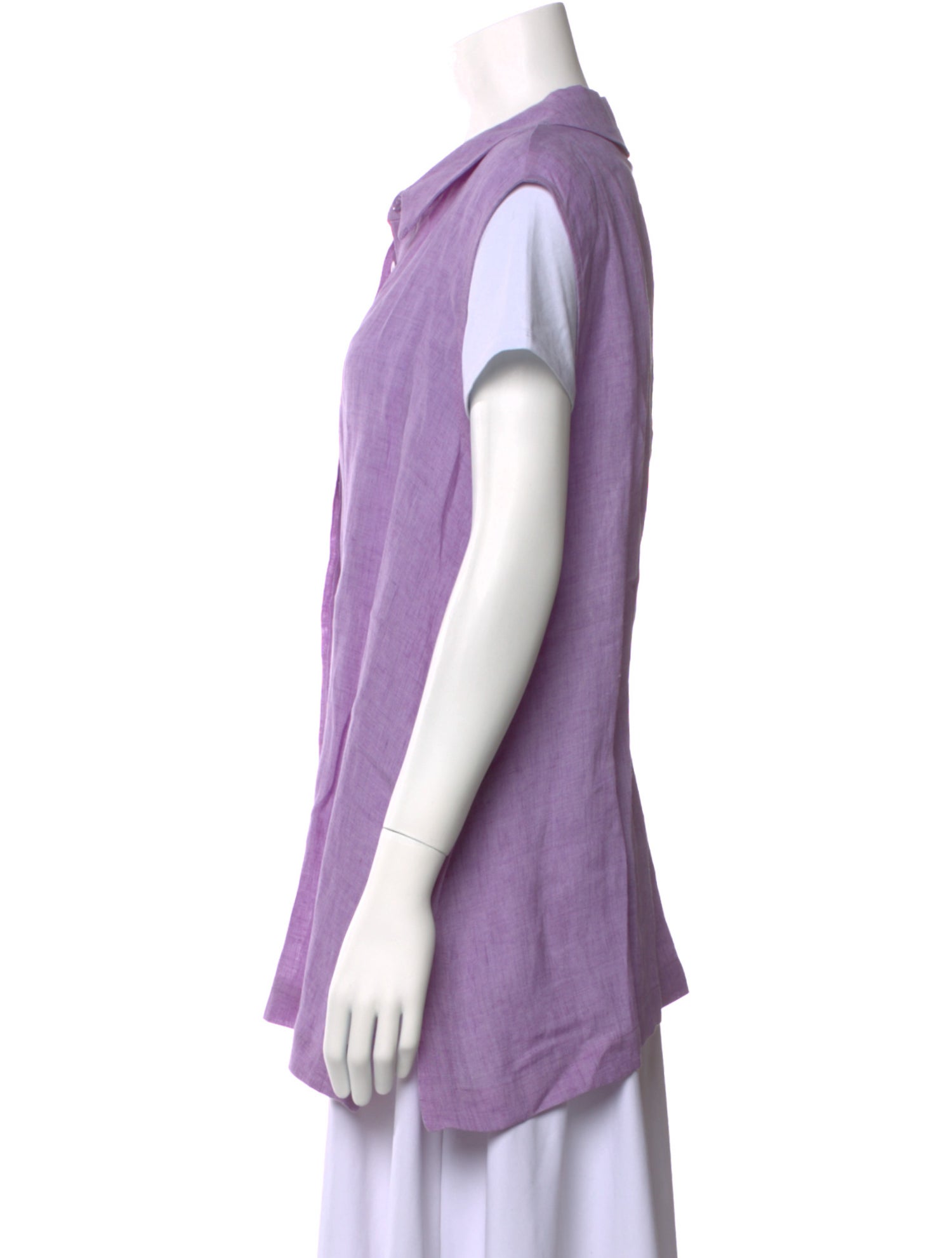 Marina Rinaldi Linen Short Sleeve Button-Up Top w/ Tags