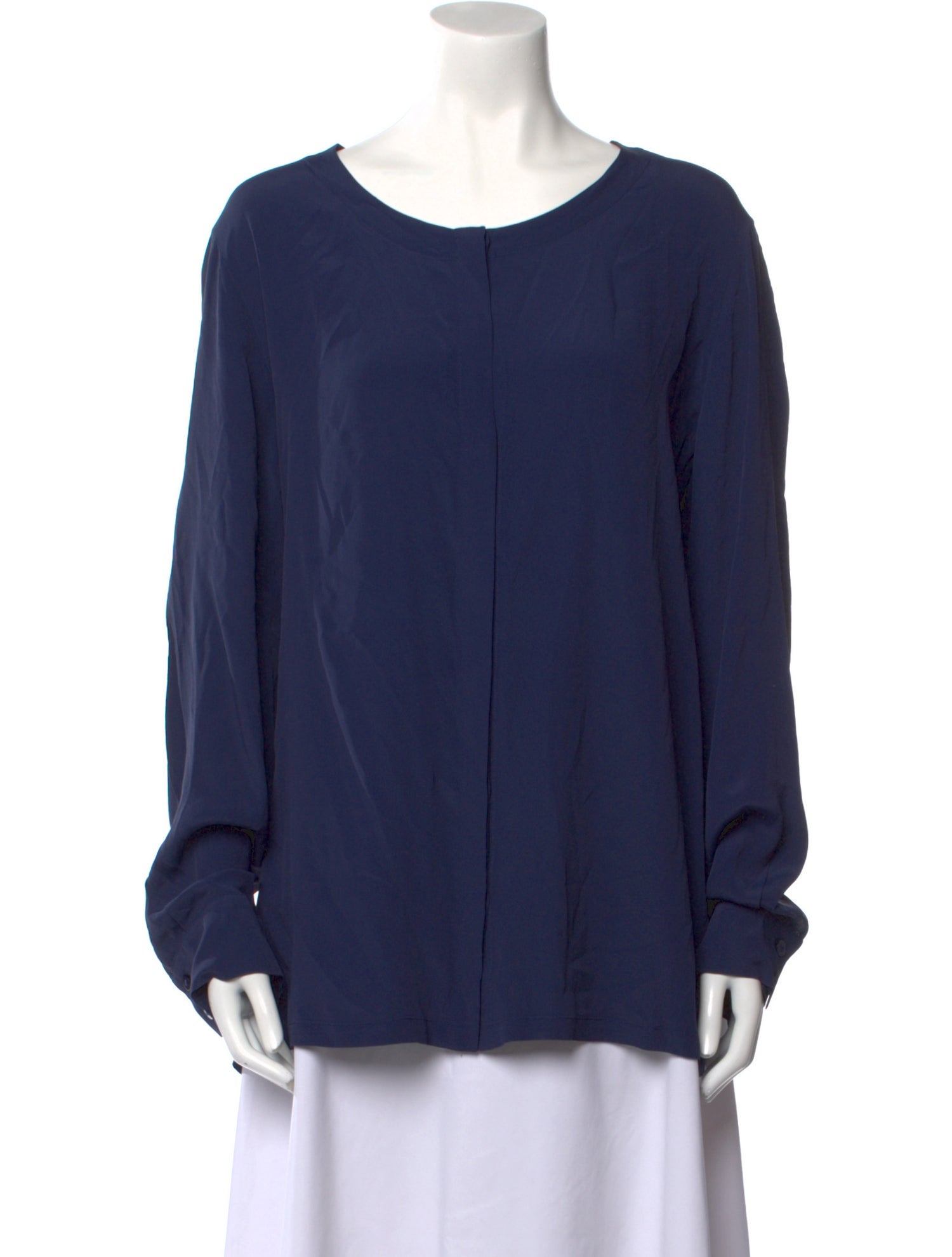 Marina Rinaldi Scoop Neck Long Sleeve Blouse