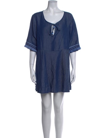 Marina Rinaldi V-Neck Mini Dress