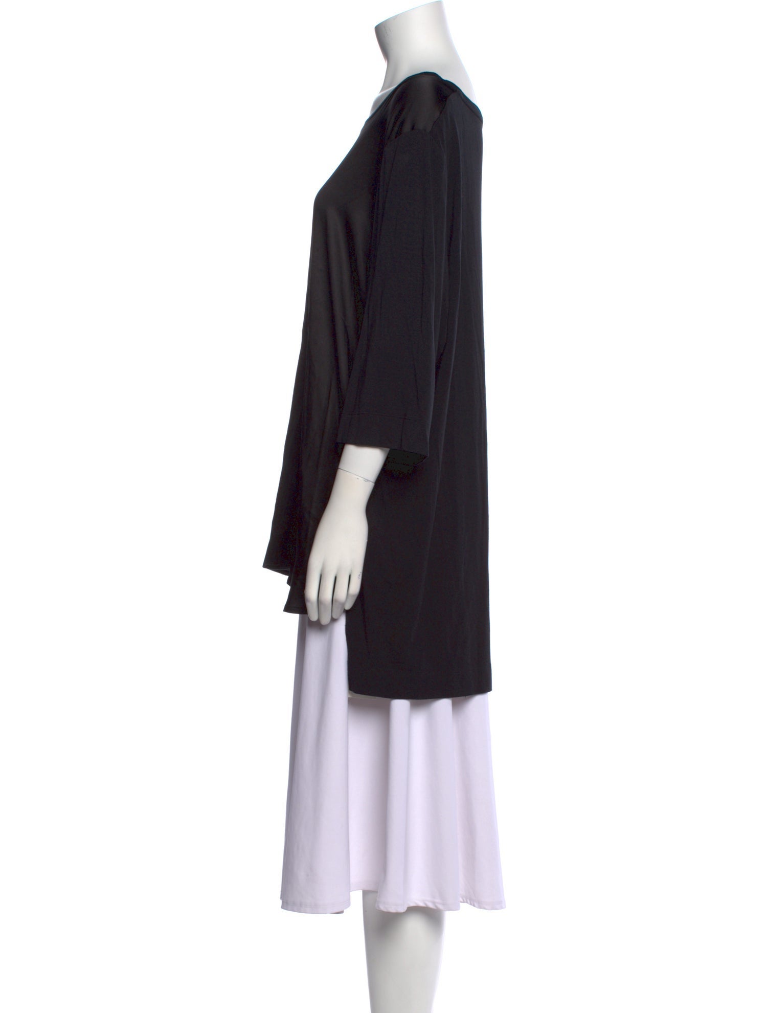 Marina Rinaldi Scoop Neck Three-Quarter Sleeve Tunic