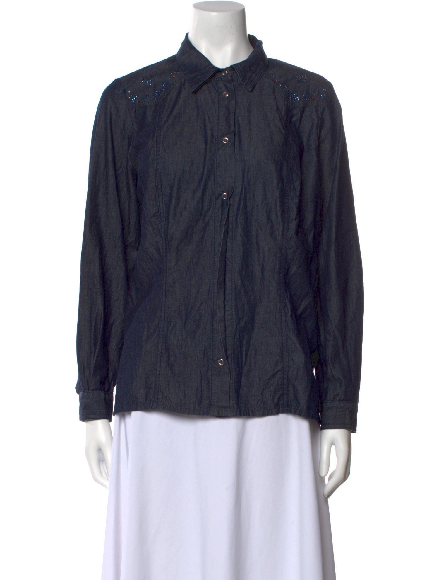 Marina Rinaldi Long Sleeve Button-Up Top