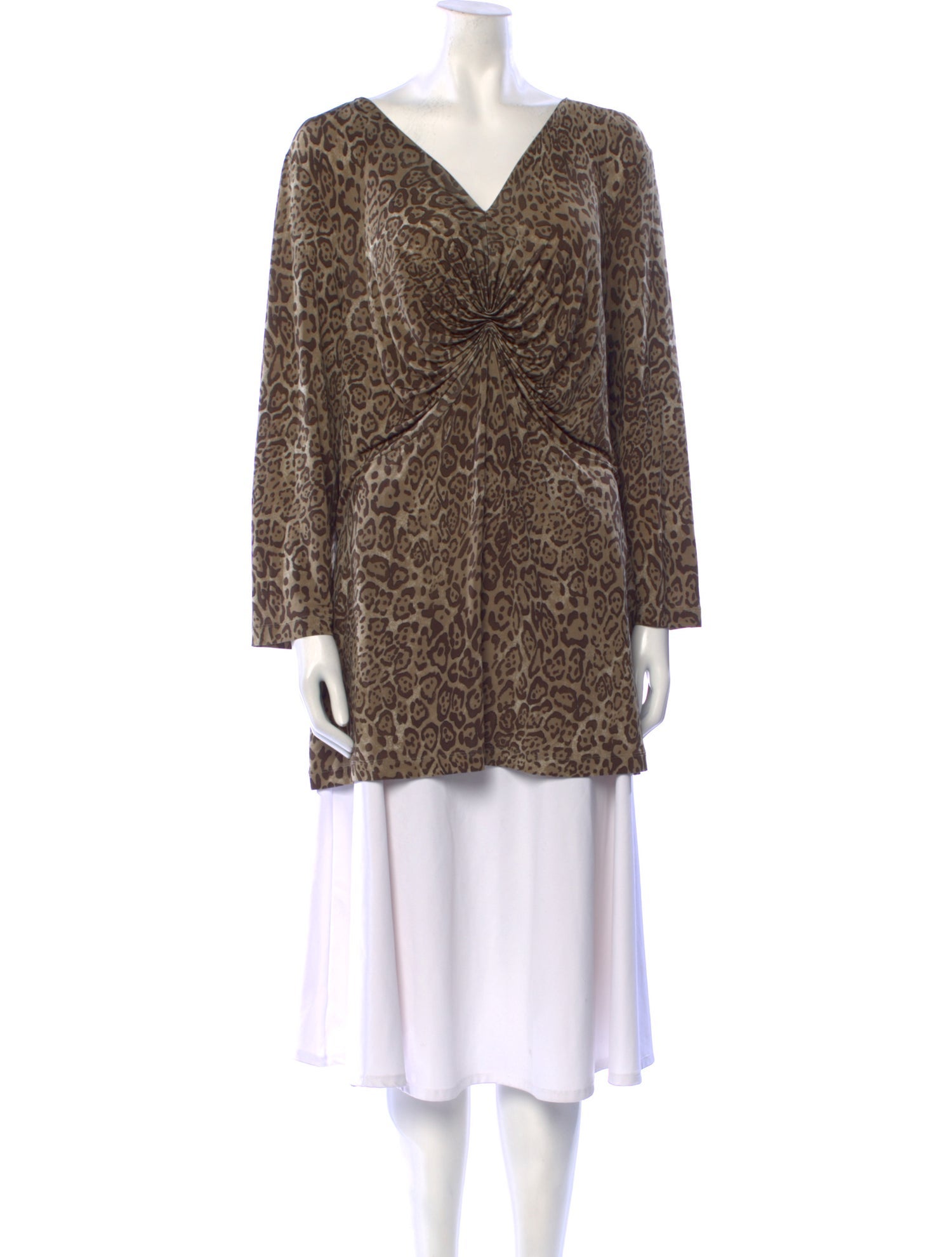 Marina Rinaldi Animal Print V-Neck Tunic