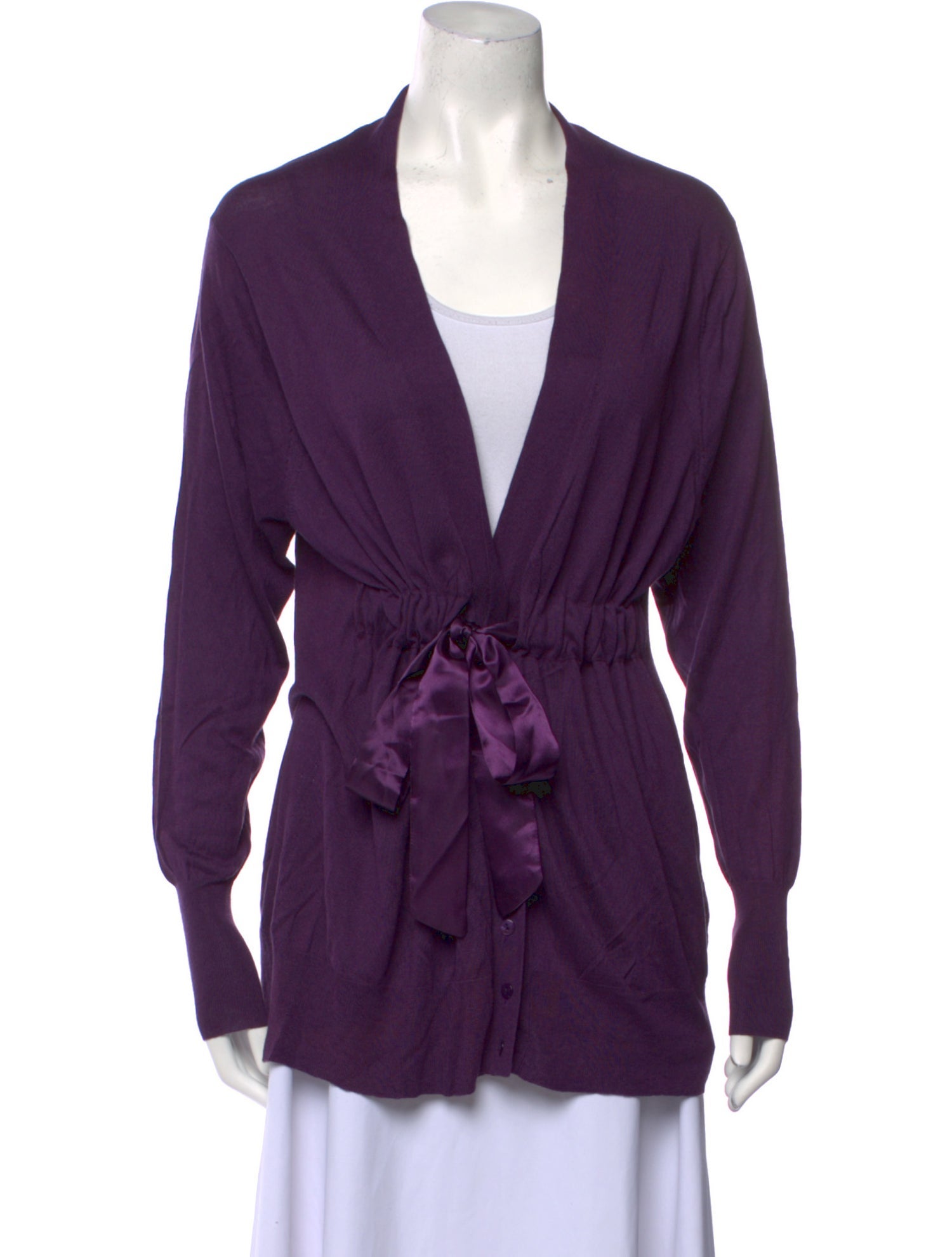 Marina Rinaldi Silk Plunge Neckline Sweater