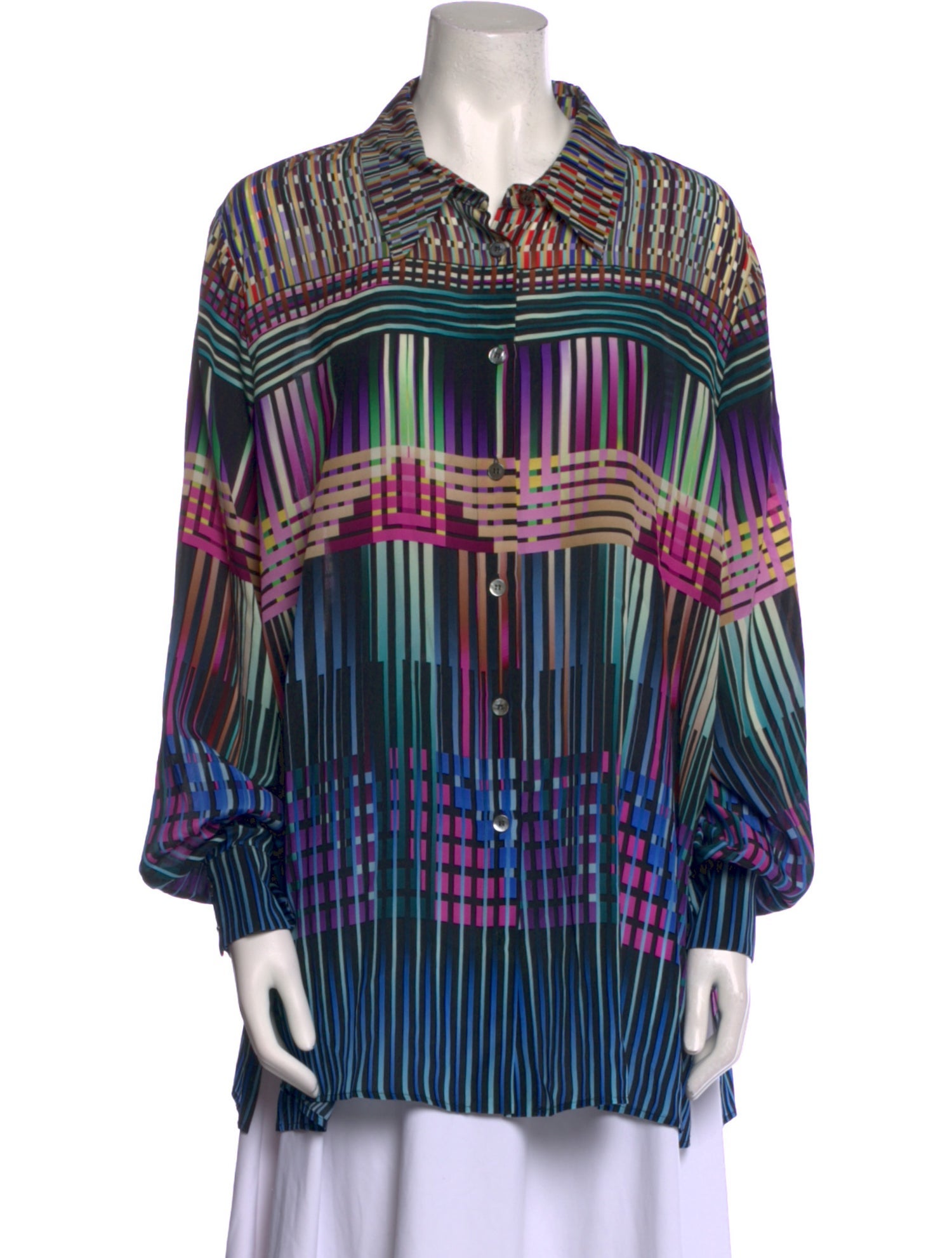Marina Rinaldi Silk Striped Tunic w/ Tags