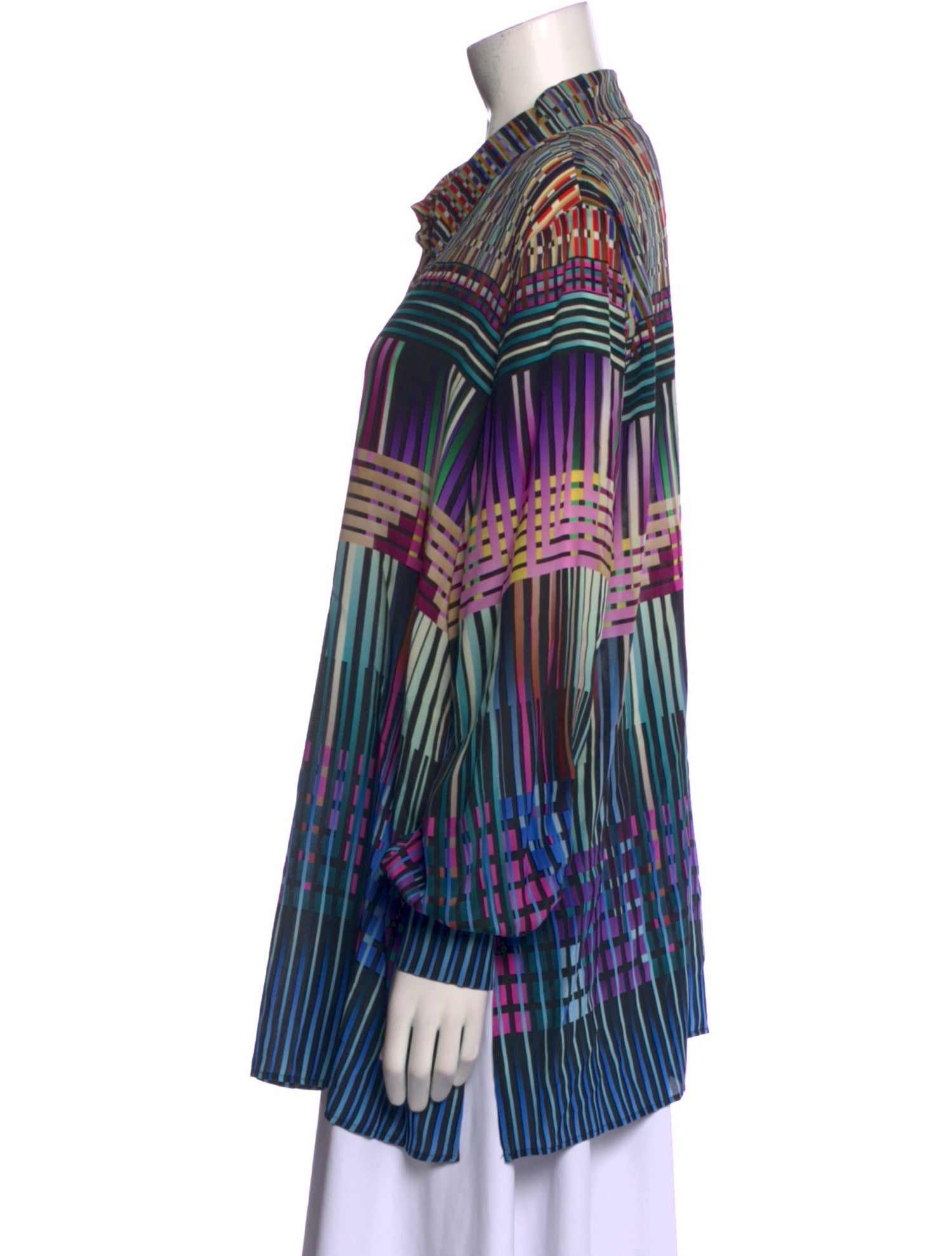 Marina Rinaldi Silk Striped Tunic w/ Tags