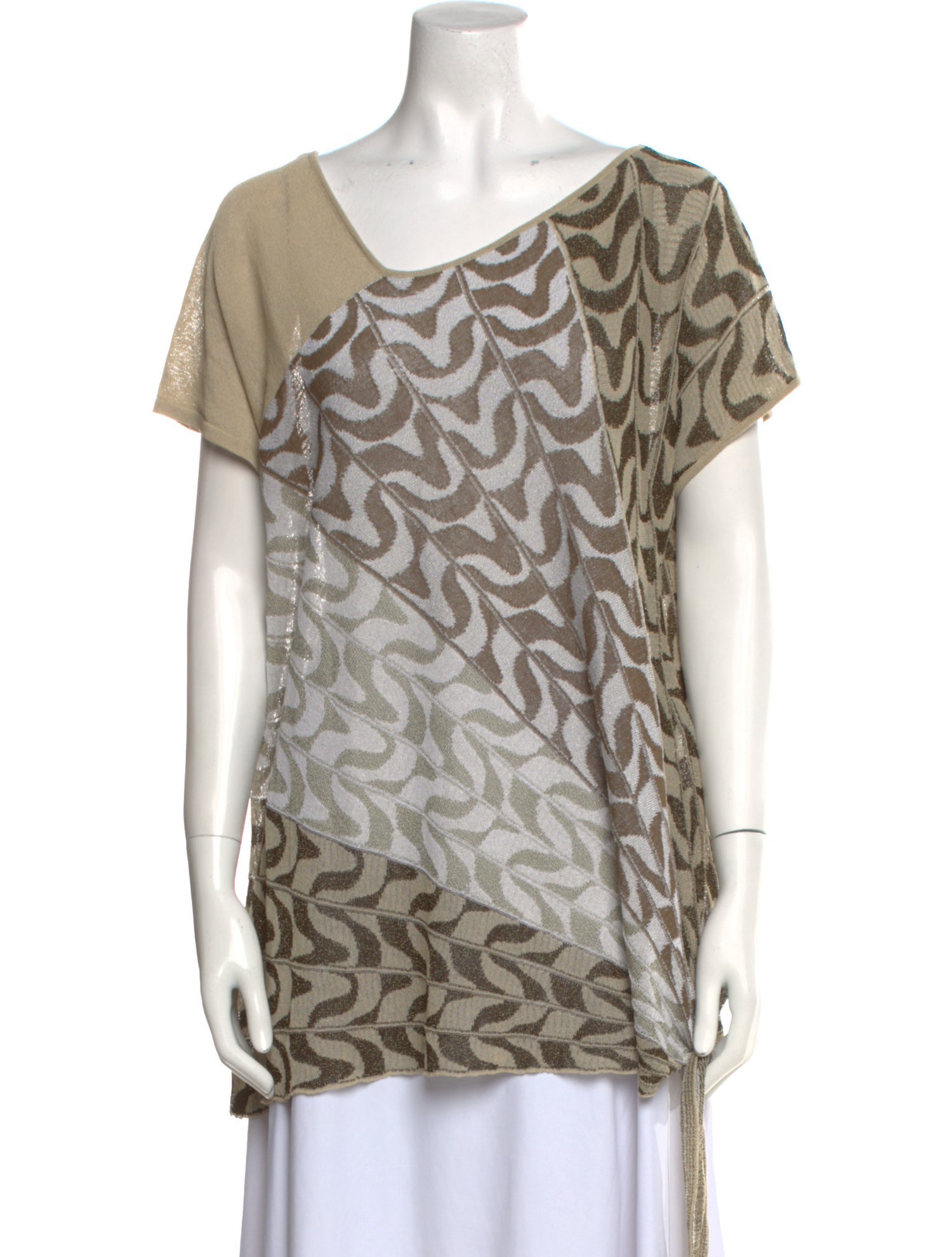 Marina Rinaldi Printed Asymmetrical Top