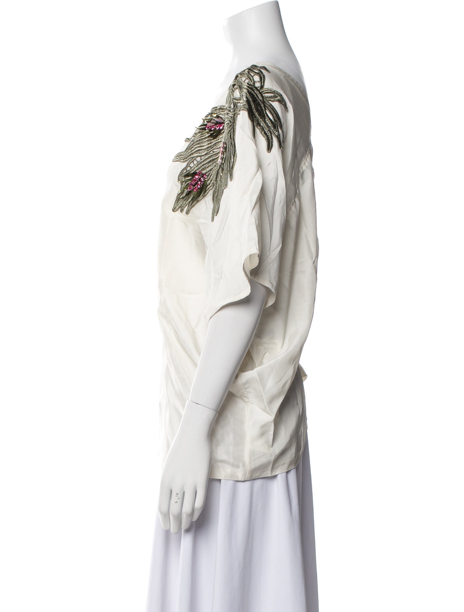 Marina Rinaldi Silk V-Neck Blouse