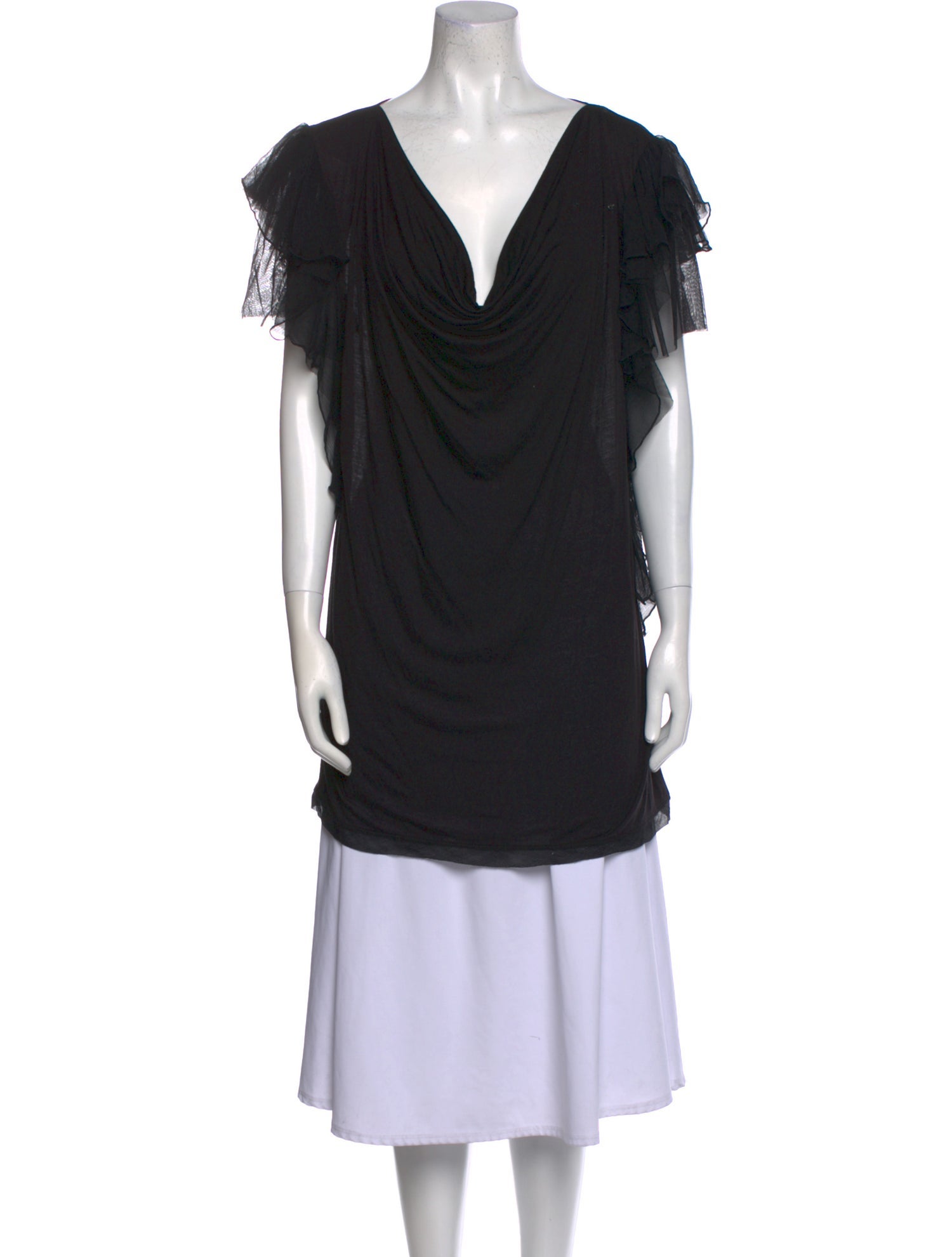 Marina Rinaldi Cowl Neck Short Sleeve Tunic