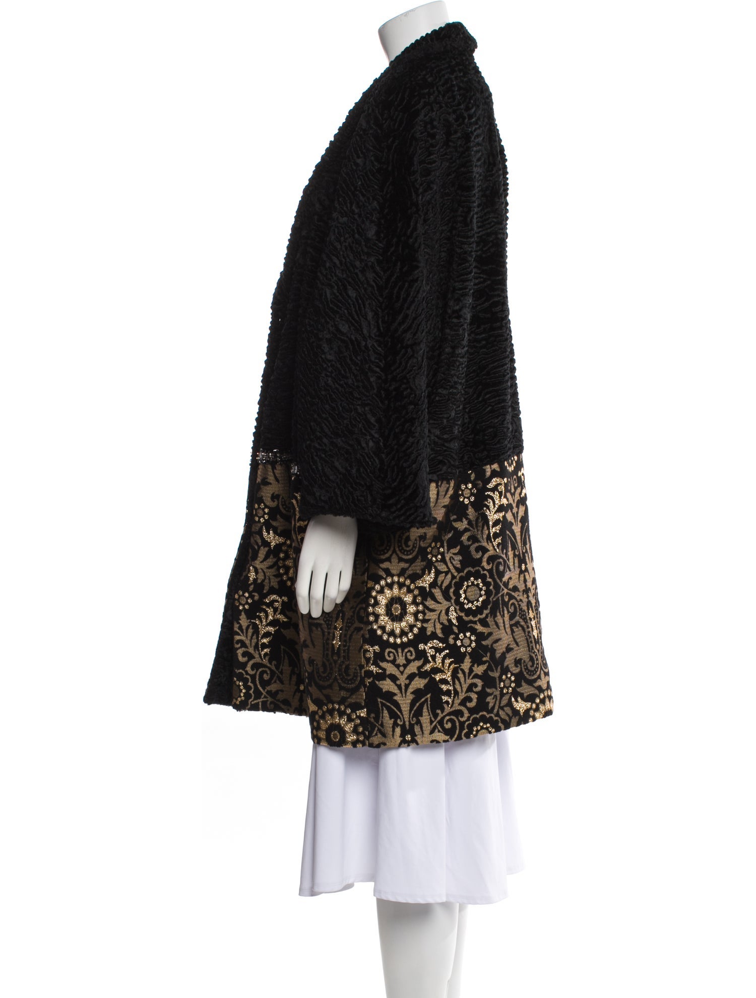 Marina Rinaldi Fur Animal Print Coat