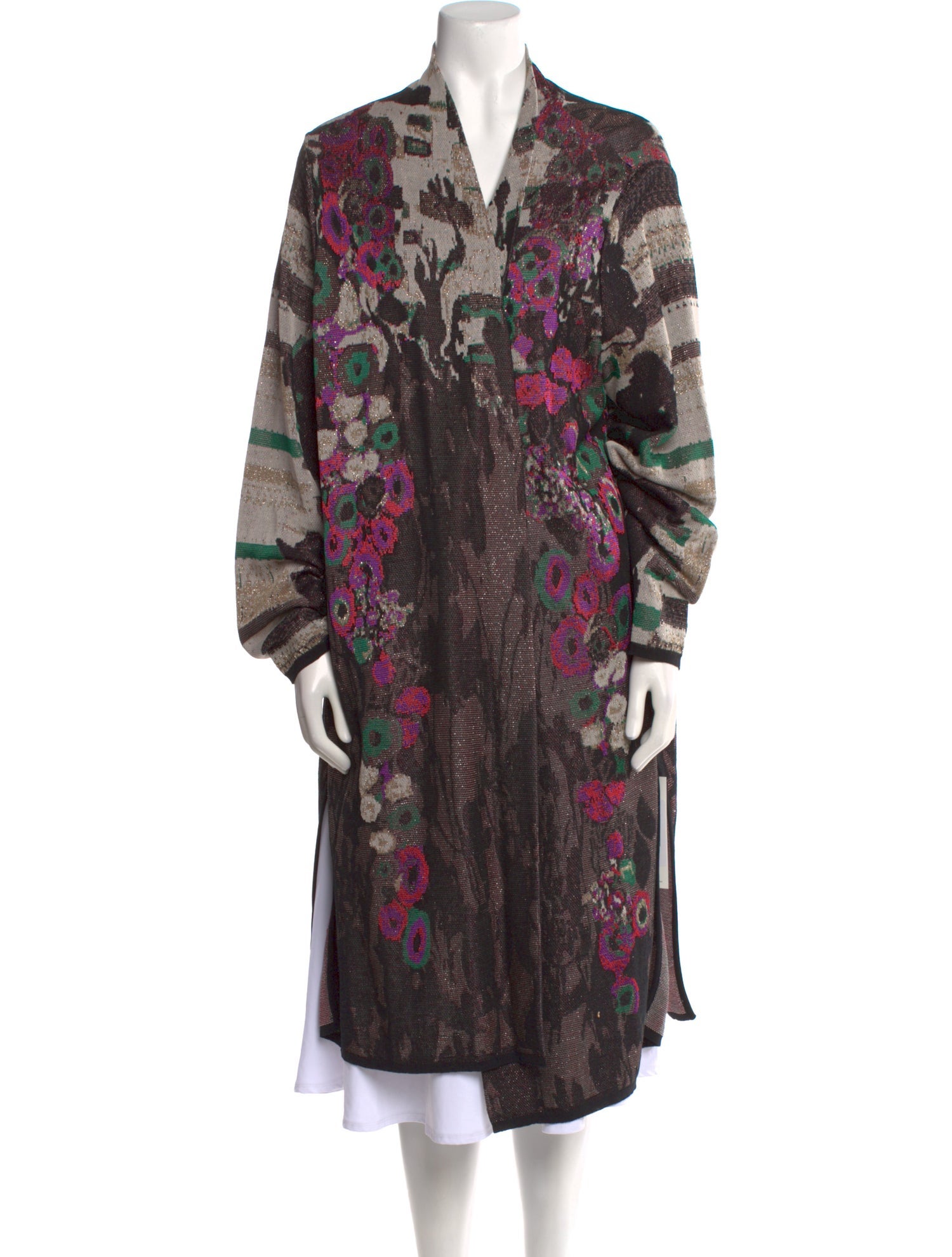 Marina Rinaldi Floral Print V-Neck Sweater